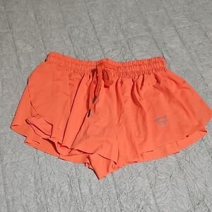 Women's Coral Layered Athletic Shorts with Drawstring
